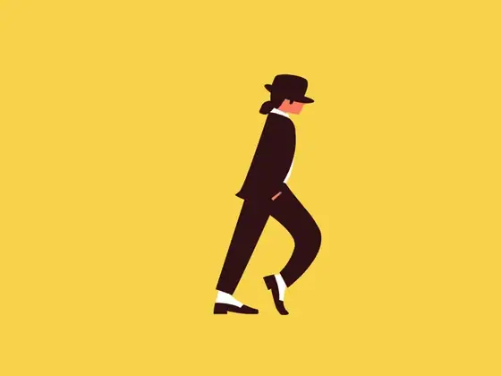 A dancer mid-lean, animated